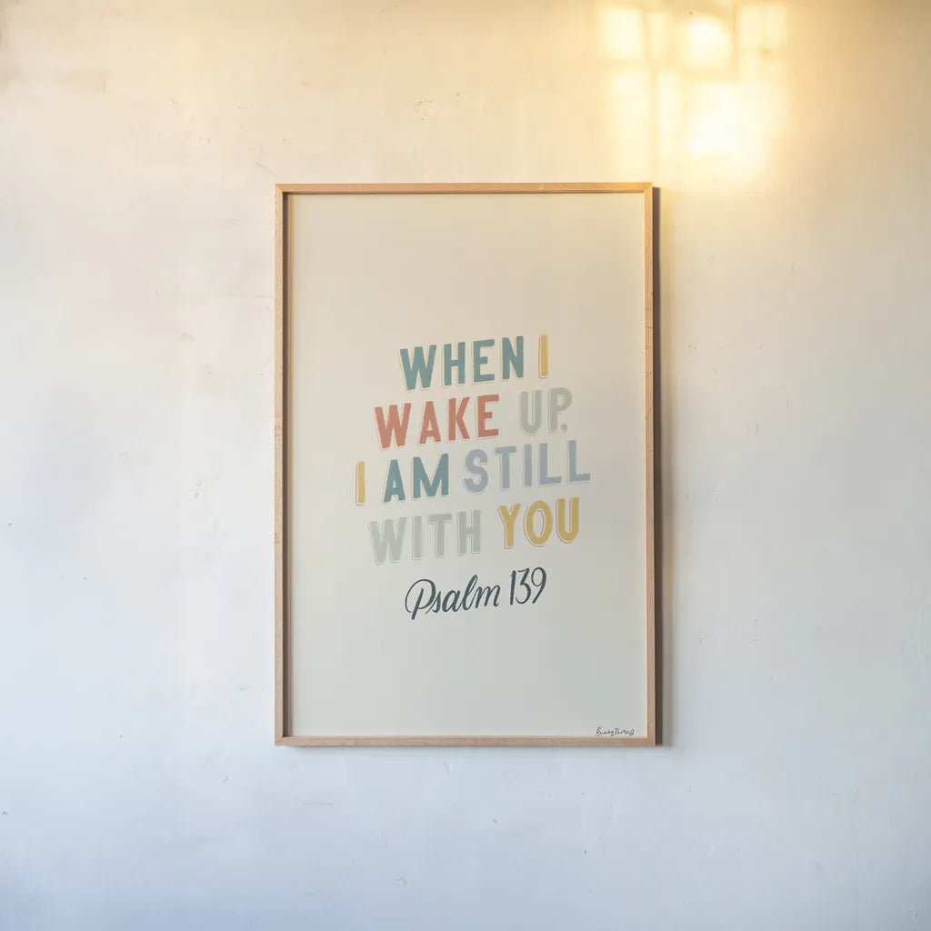 Bible Saying IV by Becky Thorns. shown as a paper print in a natural frame. Available as a archival giclee rolled canvas, fine art paper, or poster print. SKU 57469h.