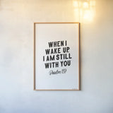 Bible Saying IV BW by Becky Thorns. shown as a paper print in a natural frame. Available as a archival giclee rolled canvas, fine art paper, or poster print. SKU 67045h.