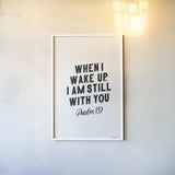 Bible Saying IV BW by Becky Thorns. shown as a paper print in a white frame. Available as a archival giclee rolled canvas, fine art paper, or poster print. SKU 67045h.