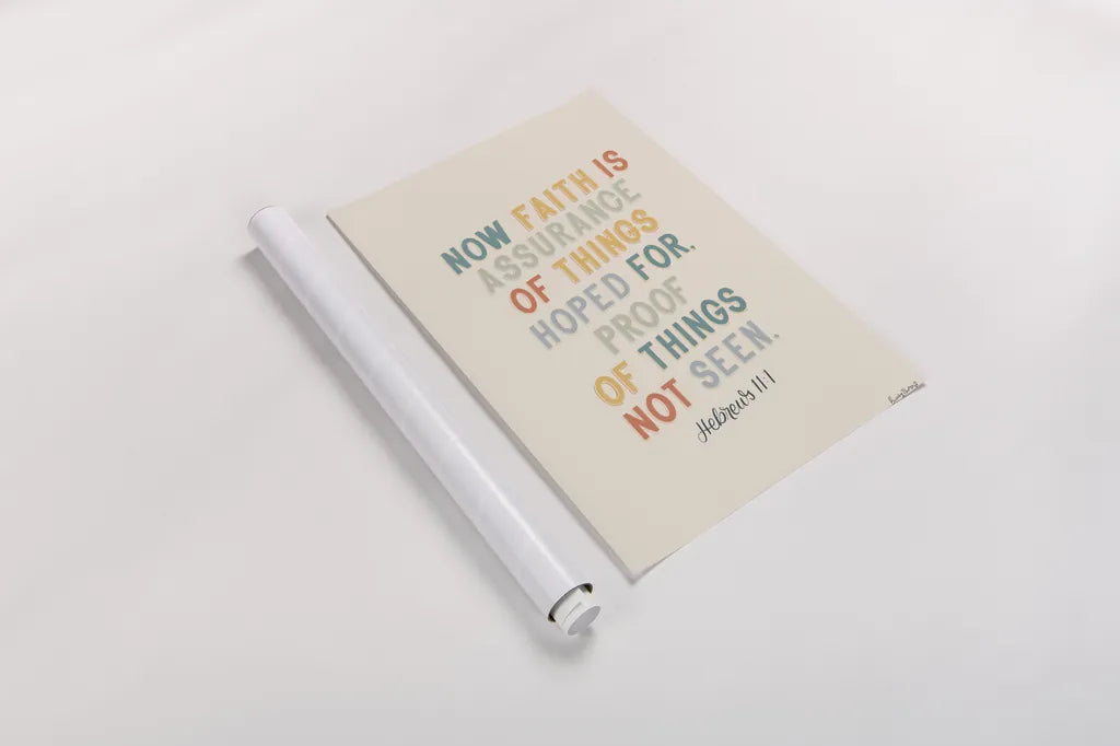 Bible Saying V by Becky Thorns. shown as a rolled paper print. Available as archival giclee rolled canvas, fine art paper, or poster print. SKU 57470h.