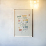 Bible Saying V by Becky Thorns. shown as a paper print in a white frame. Available as a archival giclee rolled canvas, fine art paper, or poster print. SKU 57470h.