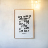 Bible Saying V BW by Becky Thorns. shown as a paper print in a natural frame. Available as a archival giclee rolled canvas, fine art paper, or poster print. SKU 67046h.