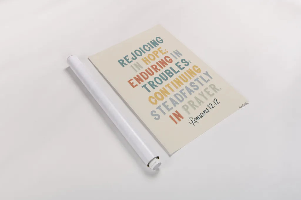 Bible Saying VI by Becky Thorns. shown as a rolled paper print. Available as archival giclee rolled canvas, fine art paper, or poster print. SKU 57471h.