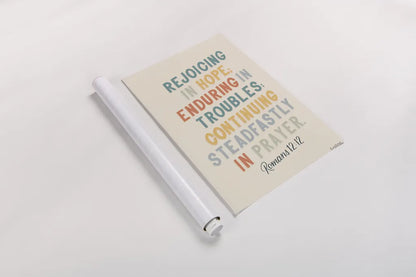 Bible Saying VI by Becky Thorns. shown as a rolled paper print. Available as archival giclee rolled canvas, fine art paper, or poster print. SKU 57471h.