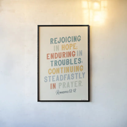 Bible Saying VI by Becky Thorns. shown as a paper print in a black flame. Available as a archival giclee rolled canvas, fine art paper, or poster print. SKU 57471h.