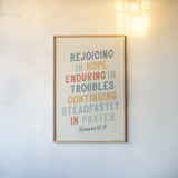 Bible Saying VI by Becky Thorns. shown as a paper print in a natural frame. Available as a archival giclee rolled canvas, fine art paper, or poster print. SKU 57471h.