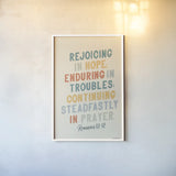 Bible Saying VI by Becky Thorns. shown as a paper print in a white frame. Available as a archival giclee rolled canvas, fine art paper, or poster print. SKU 57471h.
