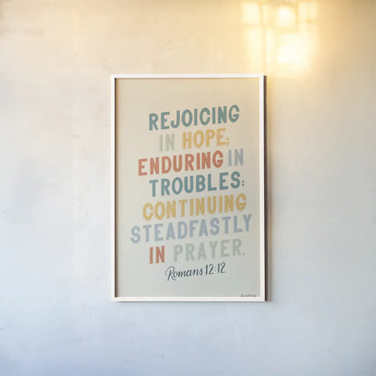 Bible Saying VI by Becky Thorns. shown as a paper print in a white frame. Available as a archival giclee rolled canvas, fine art paper, or poster print. SKU 57471h.