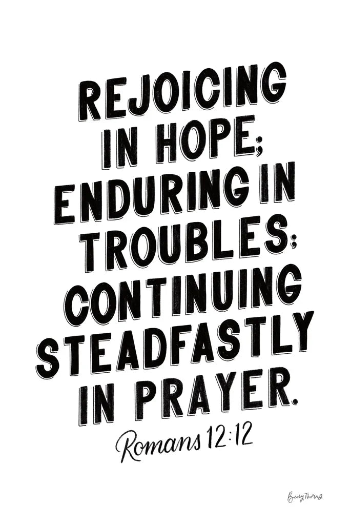 Bible Saying VI BW by Becky Thorns. SKU 67047h. Archival Giclee Fine art print for wall decor.