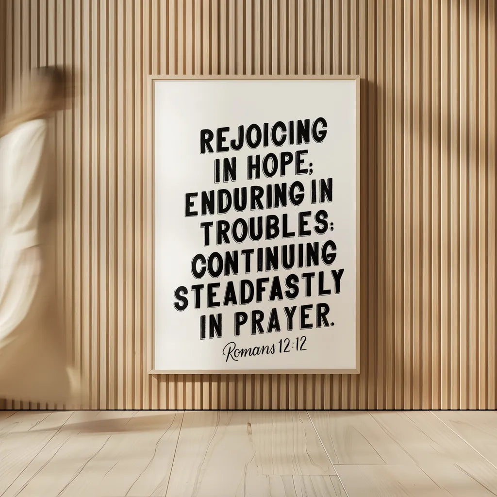 Bible Saying VI BW by Becky Thorns. shown as over sized large wall art. Available as an archival giclee rolled canvas, fine art paper, or poster print. SKU 67047h.