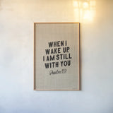 Bible Saying on Burlap IV by Becky Thorns. shown as a paper print in a natural frame. Available as a archival giclee rolled canvas, fine art paper, or poster print. SKU 97029h.