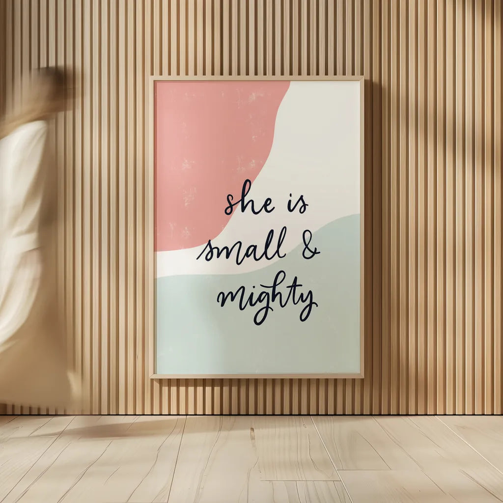Blush Nursery I by Becky Thorns. shown as over sized large wall art. Available as an archival giclee rolled canvas, fine art paper, or poster print. SKU 66456h.