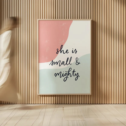Blush Nursery I by Becky Thorns. shown as over sized large wall art. Available as an archival giclee rolled canvas, fine art paper, or poster print. SKU 66456h.
