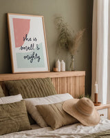 Blush Nursery I by Becky Thorns. shown as a paper print in a natural frame. Available as a archival giclee rolled canvas, fine art paper, or poster print. SKU 66456h.