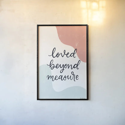 Blush Nursery II by Becky Thorns. shown as a paper print in a black flame. Available as a archival giclee rolled canvas, fine art paper, or poster print. SKU 66457h.