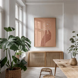 Boho Dreams II by Becky Thorns. shown as a print in a natural wood frame in a dining room. Available as a archival giclee rolled canvas, fine art paper, or poster print. SKU 71605h.