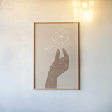 Boho Dreams II Neutral by Becky Thorns. shown as a paper print in a natural frame. Available as a archival giclee rolled canvas, fine art paper, or poster print. SKU 75899h.