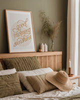 Boho Nursery II by Becky Thorns. shown as a paper print in a natural frame. Available as a archival giclee rolled canvas, fine art paper, or poster print. SKU 55638h.