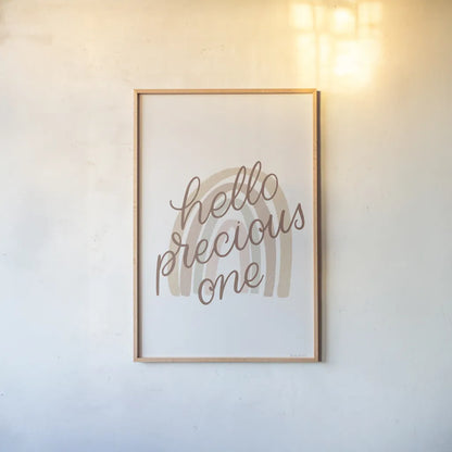 Boho Nursery III by Becky Thorns. shown as a paper print in a natural frame. Available as a archival giclee rolled canvas, fine art paper, or poster print. SKU 55639h.