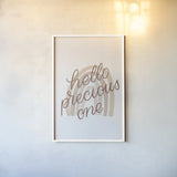 Boho Nursery III by Becky Thorns. shown as a paper print in a white frame. Available as a archival giclee rolled canvas, fine art paper, or poster print. SKU 55639h.