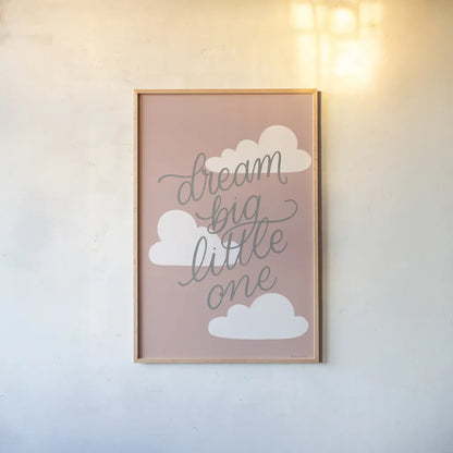 Boho Nursery IV Blush by Becky Thorns. shown as a paper print in a natural frame. Available as a archival giclee rolled canvas, fine art paper, or poster print. SKU 66527h.