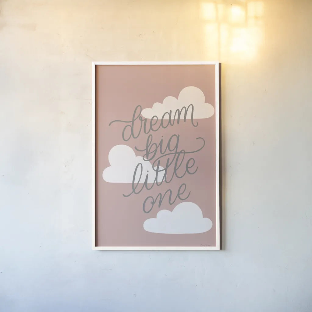 Boho Nursery IV Blush by Becky Thorns. shown as a paper print in a white frame. Available as a archival giclee rolled canvas, fine art paper, or poster print. SKU 66527h.