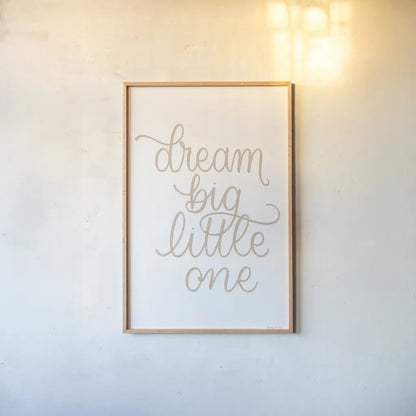 Boho Nursery IV Brown by Becky Thorns. shown as a paper print in a natural frame. Available as a archival giclee rolled canvas, fine art paper, or poster print. SKU 78762h.