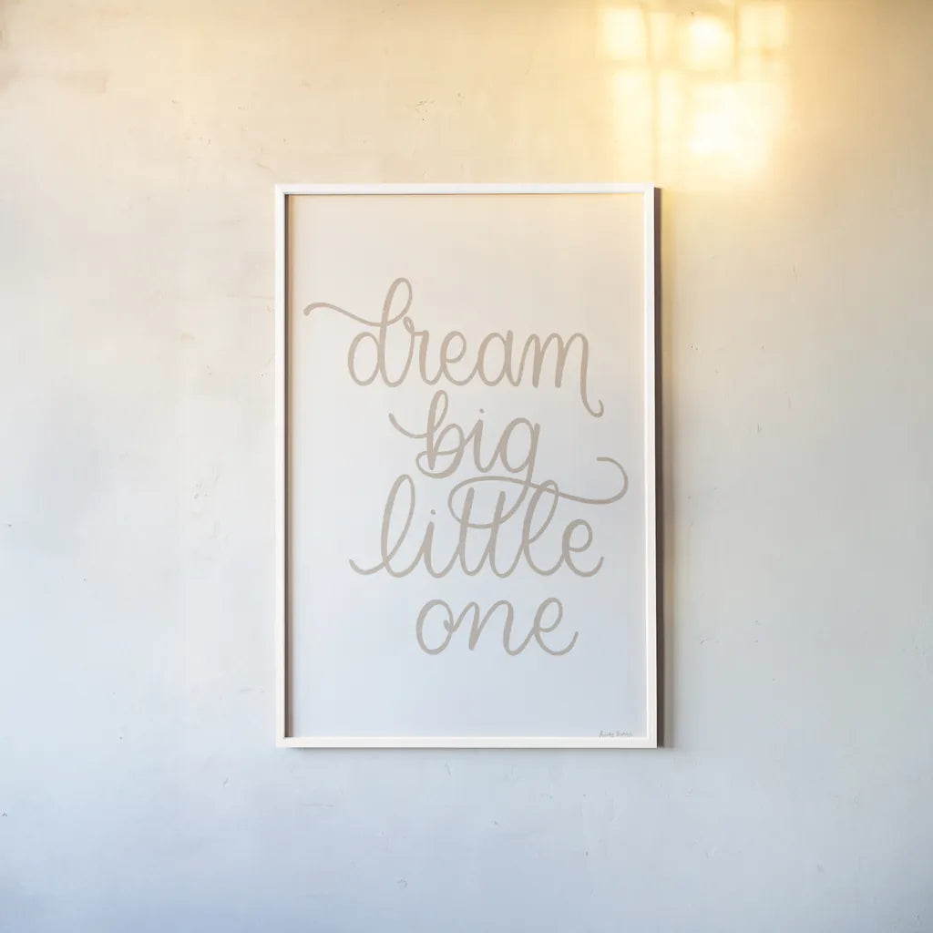 Boho Nursery IV Brown by Becky Thorns. shown as a paper print in a white frame. Available as a archival giclee rolled canvas, fine art paper, or poster print. SKU 78762h.