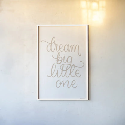 Boho Nursery IV Brown by Becky Thorns. shown as a paper print in a white frame. Available as a archival giclee rolled canvas, fine art paper, or poster print. SKU 78762h.