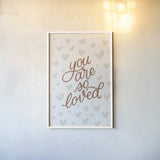 Boho Nursery IX by Becky Thorns. shown as a paper print in a white frame. Available as a archival giclee rolled canvas, fine art paper, or poster print. SKU 55645h.