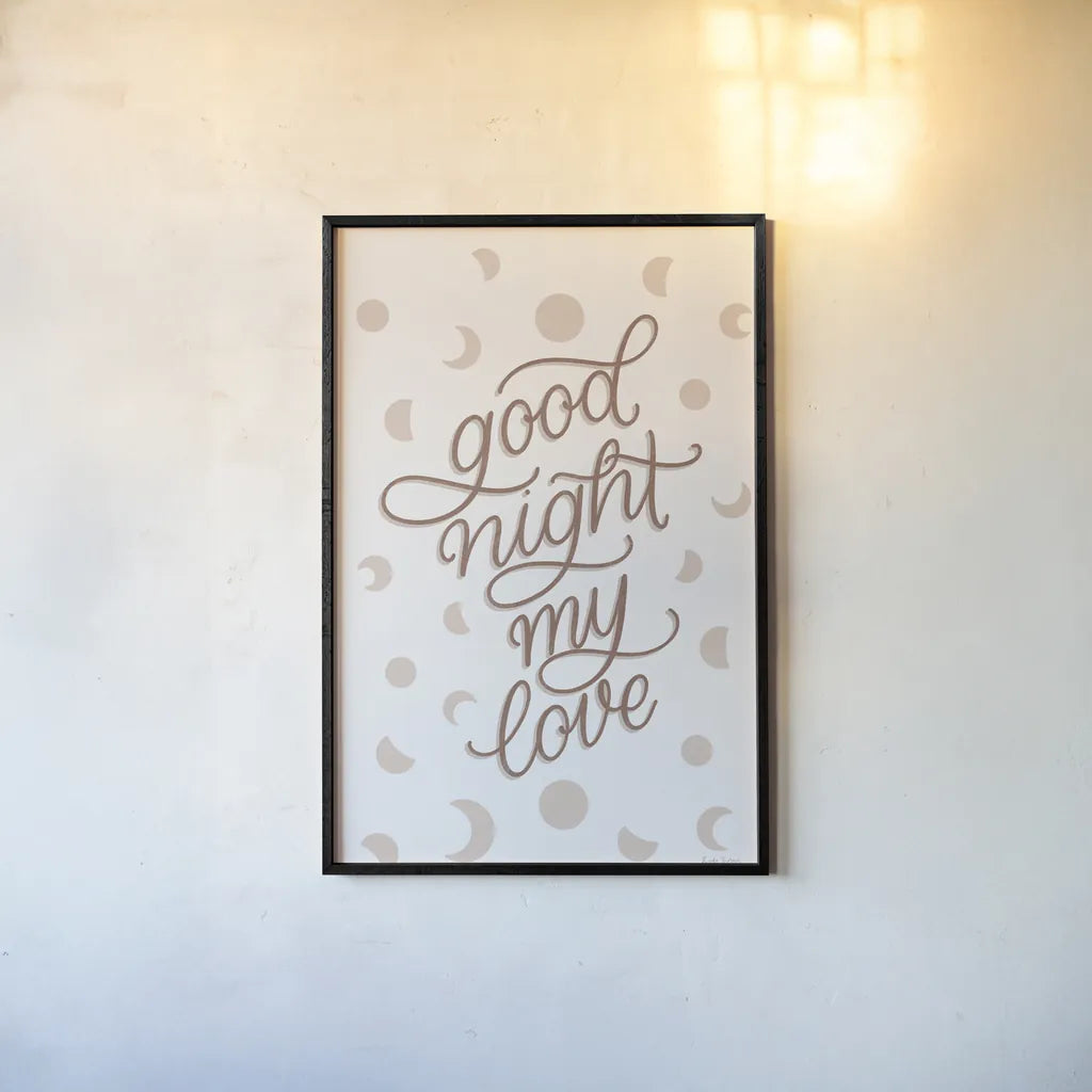 Boho Nursery VI by Becky Thorns. shown as a paper print in a black flame. Available as a archival giclee rolled canvas, fine art paper, or poster print. SKU 55642h.