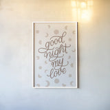 Boho Nursery VI by Becky Thorns. shown as a paper print in a white frame. Available as a archival giclee rolled canvas, fine art paper, or poster print. SKU 55642h.
