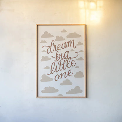 Boho Nursery VII by Becky Thorns. shown as a paper print in a natural frame. Available as a archival giclee rolled canvas, fine art paper, or poster print. SKU 55643h.