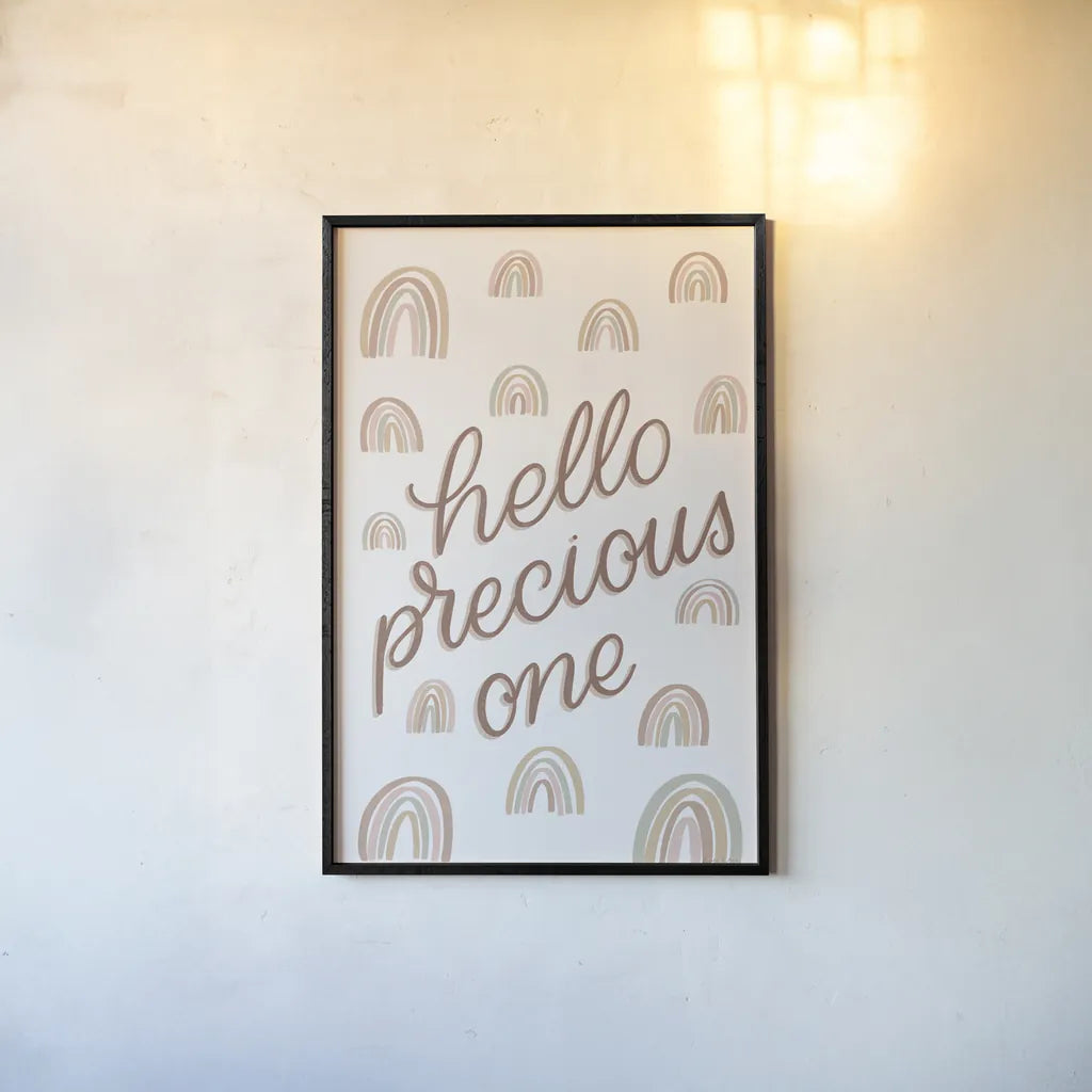 Boho Nursery X by Becky Thorns. shown as a paper print in a black flame. Available as a archival giclee rolled canvas, fine art paper, or poster print. SKU 55646h.