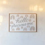 Boho Nursery XV by Becky Thorns. shown as a paper print in a natural frame. Available as a archival giclee rolled canvas, fine art paper, or poster print. SKU 62023i.