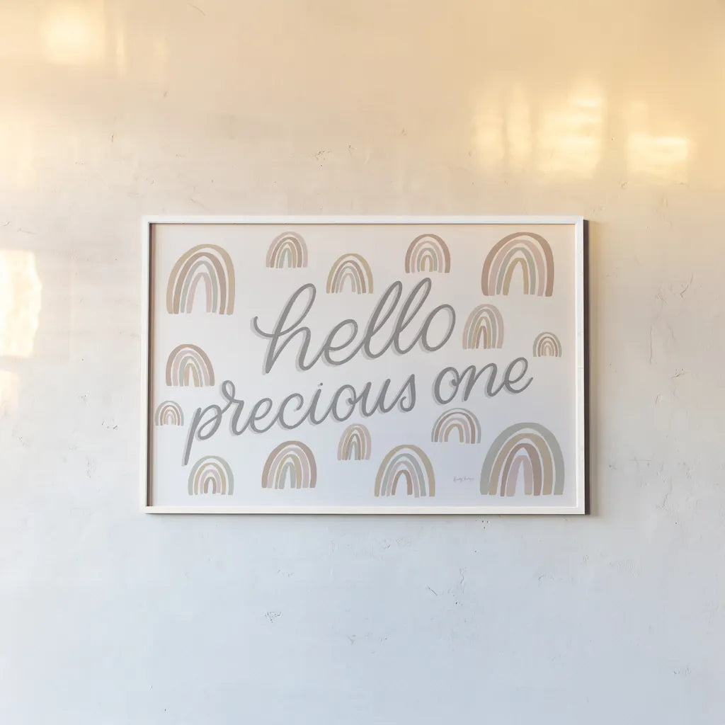 Boho Nursery XV by Becky Thorns. shown as a paper print in a white frame. Available as a archival giclee rolled canvas, fine art paper, or poster print. SKU 62023i.