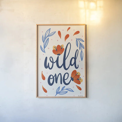 Bold Bright I by Becky Thorns. shown as a paper print in a natural frame. Available as a archival giclee rolled canvas, fine art paper, or poster print. SKU 79244h.