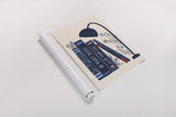 Bookish Blue I by Becky Thorns. shown as a rolled paper print. Available as archival giclee rolled canvas, fine art paper, or poster print. SKU 97119h.