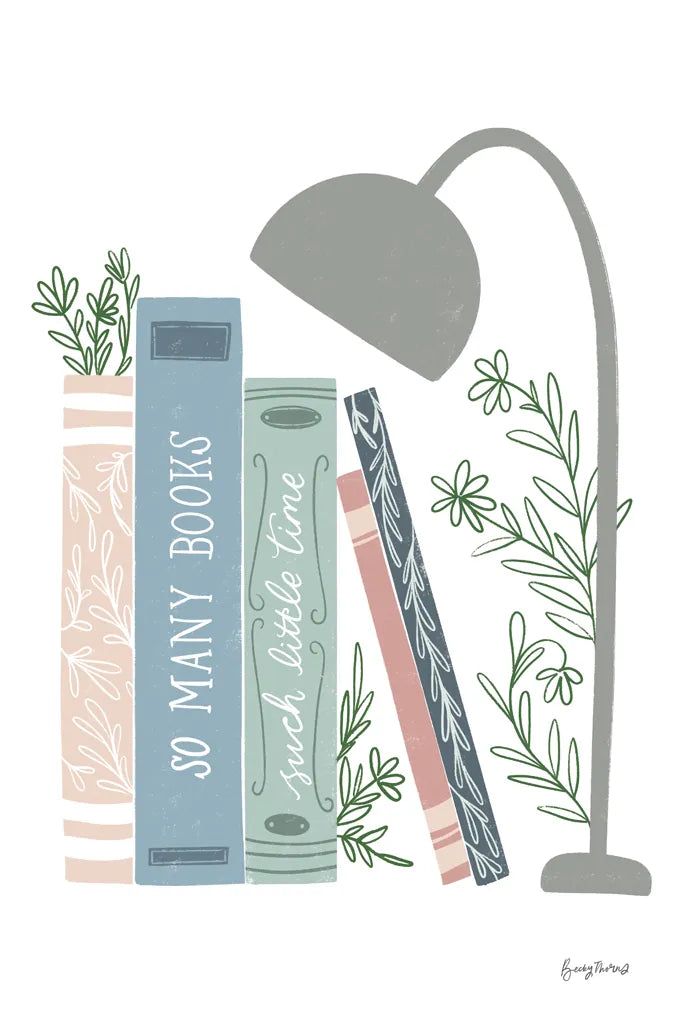 Bookish Blue I v2 by Becky Thorns. SKU 101554h. Archival Giclee Fine art print for wall decor.