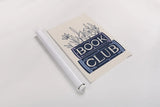 Bookish Blue II by Becky Thorns. shown as a rolled paper print. Available as archival giclee rolled canvas, fine art paper, or poster print. SKU 97120h.
