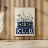 Bookish Blue II by Becky Thorns. shown as over sized large wall art. Available as an archival giclee rolled canvas, fine art paper, or poster print. SKU 97120h.