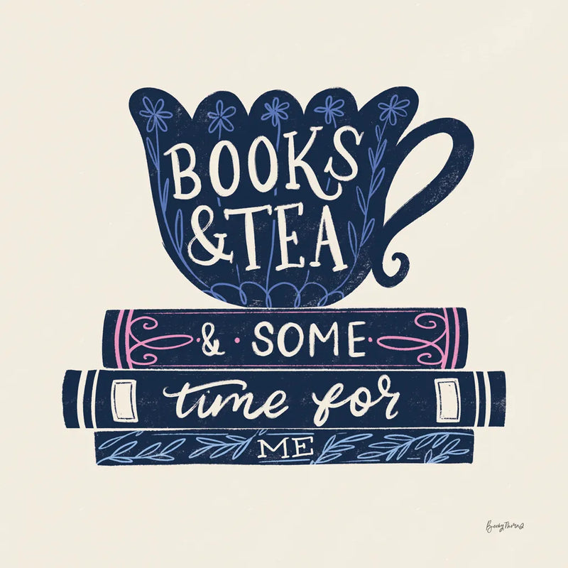 Bookish Blue IV by Becky Thorns. SKU 97122a. Archival Giclee Fine art print for wall decor.
