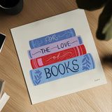 Bookish III by Becky Thorns. Shown as a detailed flat fine art print, highlighting archival giclee quality. Available as an archival giclee rolled canvas, fine art paper, or poster print. SKU 97117a.