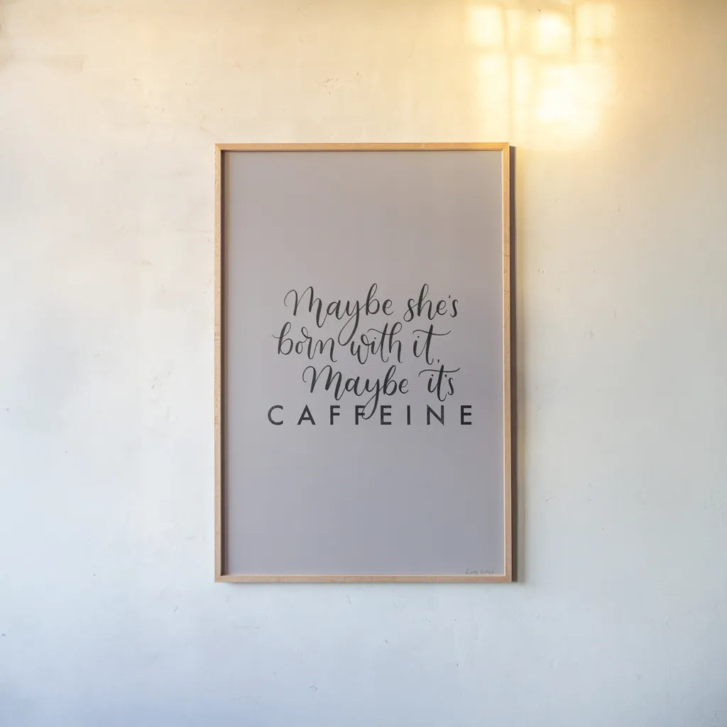 Born With It by Becky Thorns. shown as a paper print in a natural frame. Available as a archival giclee rolled canvas, fine art paper, or poster print. SKU 61718h.