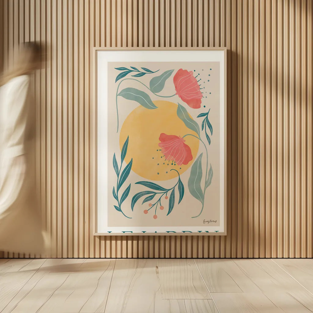 Botanical Poster I by Becky Thorns. shown as over sized large wall art. Available as an archival giclee rolled canvas, fine art paper, or poster print. SKU 86283h.
