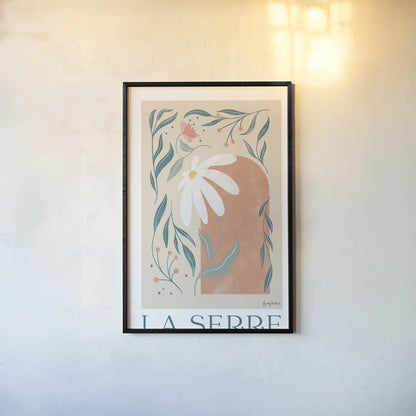 Botanical Poster II by Becky Thorns. shown as a paper print in a black flame. Available as a archival giclee rolled canvas, fine art paper, or poster print. SKU 86284h.