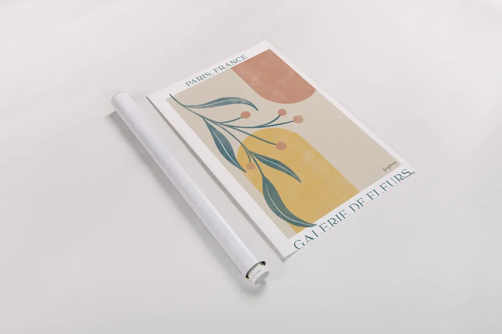 Botanical Poster III by Becky Thorns. shown as a rolled paper print. Available as archival giclee rolled canvas, fine art paper, or poster print. SKU 86285h.