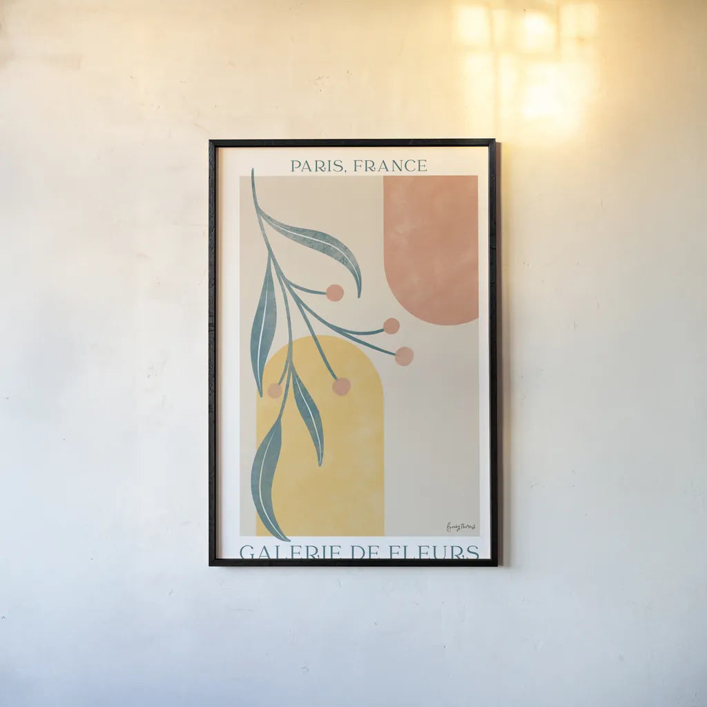 Botanical Poster III by Becky Thorns. shown as a paper print in a black flame. Available as a archival giclee rolled canvas, fine art paper, or poster print. SKU 86285h.