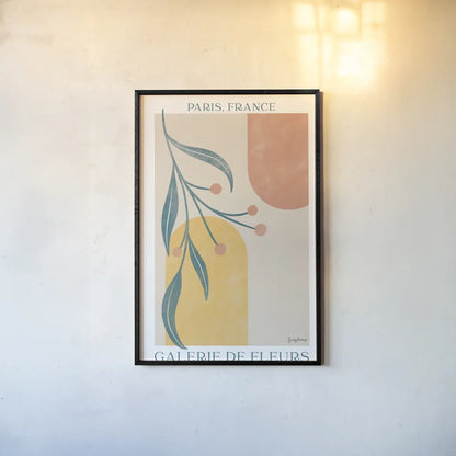 Botanical Poster III by Becky Thorns. shown as a paper print in a black flame. Available as a archival giclee rolled canvas, fine art paper, or poster print. SKU 86285h.