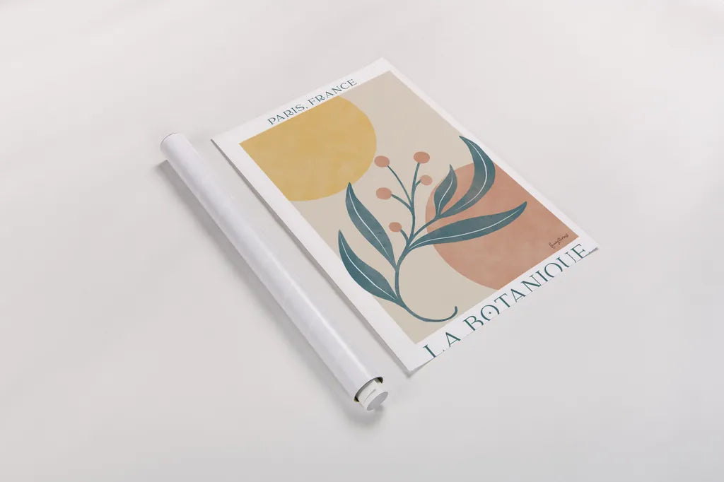 Botanical Poster IV by Becky Thorns. shown as a rolled paper print. Available as archival giclee rolled canvas, fine art paper, or poster print. SKU 86286h.